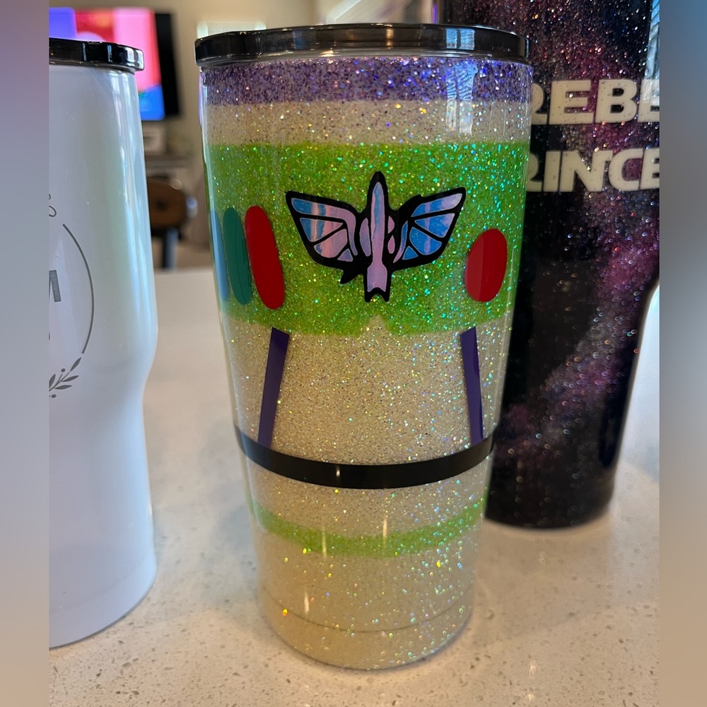 Buzz Lightyear glitter tumbler